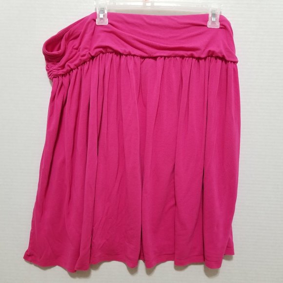Lane Bryant skirt 22/24 mini elastic pull on waist ruched detailing stretch - Picture 2 of 7